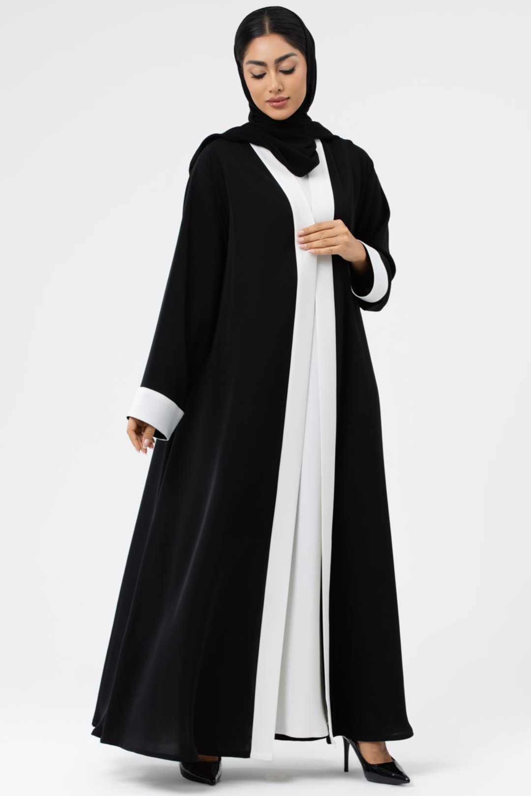 Two-toned Black Colored Abaya