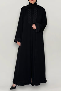 Embellished Flowy Black Abaya