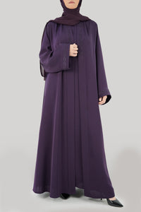 Modern Purple Embroidered Abaya