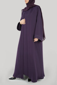 Modern Purple Embroidered Abaya