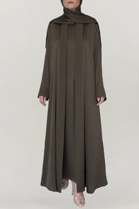 Classy Khaki Silk Abaya