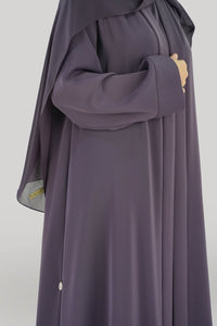 Flowy Plain Purple Colored Abaya