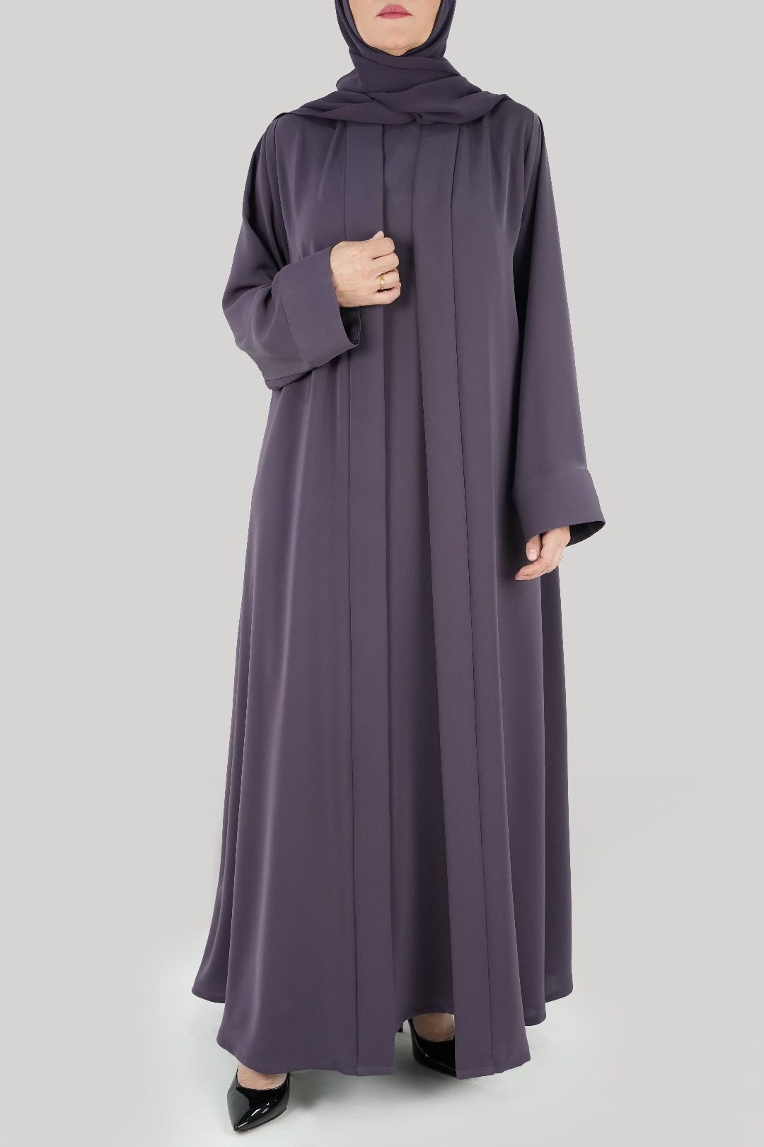Flowy Plain Purple Colored Abaya
