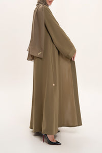 Elegant Olive Embroidered Abaya