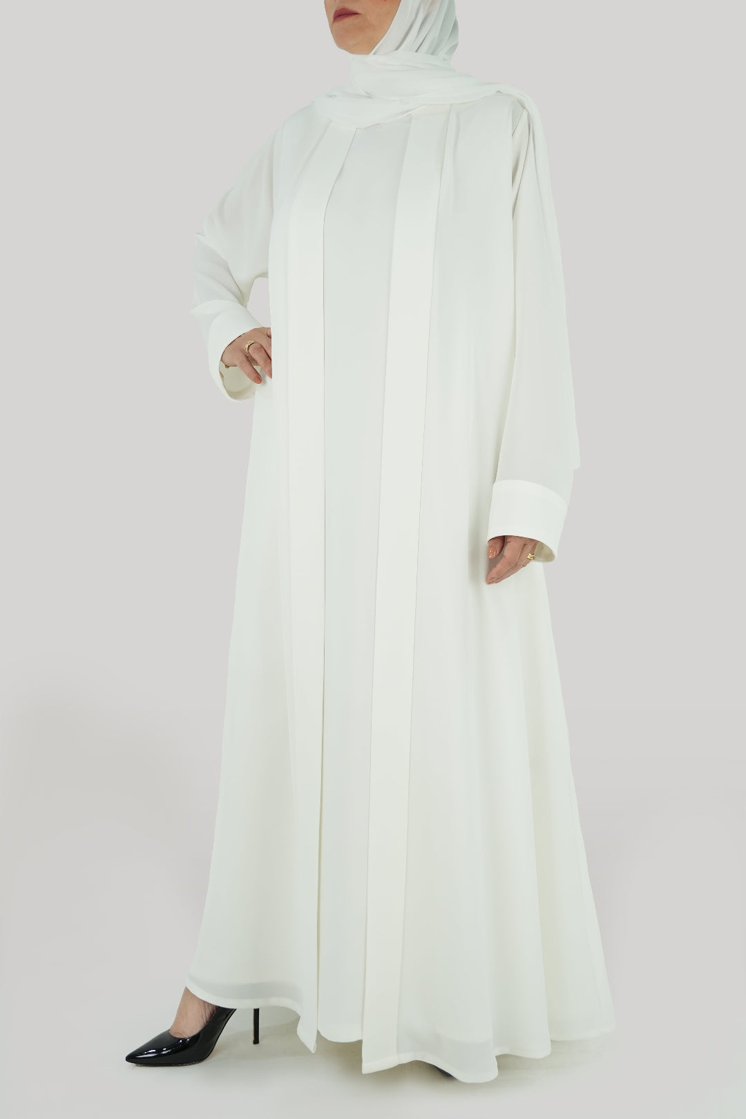 Premium Pearl White Colored Abaya