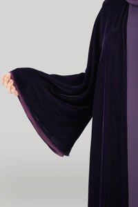 Thowby Cheerful Purple Velvet Winter Abaya