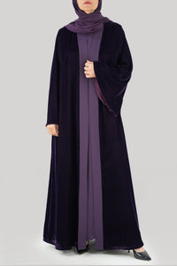 Thowby Cheerful Purple Velvet Winter Abaya