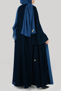 Thowby Elegant Blue Velvet Winter Abaya