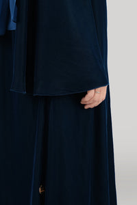 Thowby Elegant Blue Velvet Winter Abaya