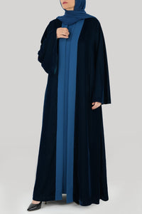 Thowby Elegant Blue Velvet Winter Abaya