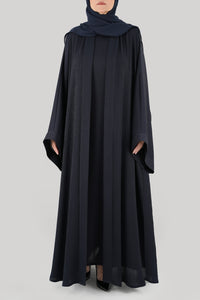 Crushed Navy Blue Colored Bisht Abaya
