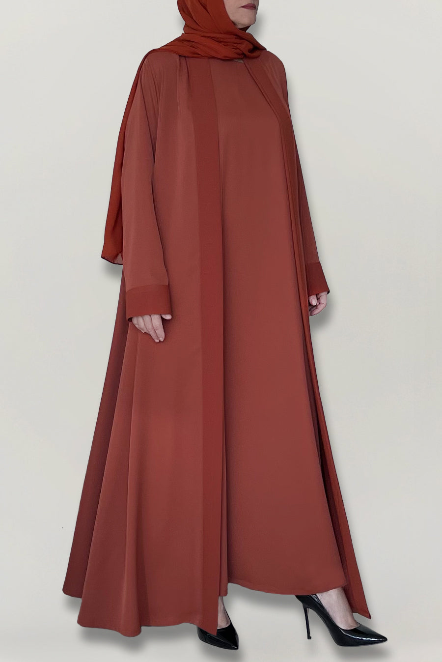 Modest Rust Brown Colored Abaya