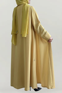 Beautiful Flowy Yellow Colored Abaya