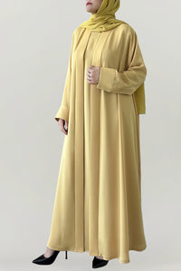 Beautiful Flowy Yellow Colored Abaya
