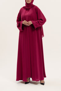 Cheerful Fuchsia Embroidered Abaya Set