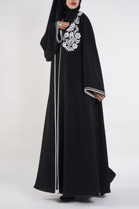 Premium Branded Abaya - thowby - Black embroidery abaya - dubai online abaya shops