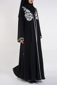 Premium Branded Abaya - thowby - Black embroidery abaya - dubai online abaya shops