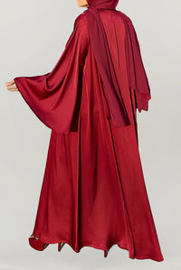 Cheerful Red Silk Abaya