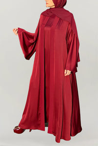 Cheerful Red Silk Abaya