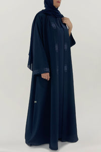 Elegant Stitched Navy Blue Abaya