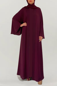 Cheerful Flowy Maroon Colored Abaya