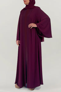 Cheerful Flowy Maroon Colored Abaya