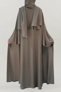 Elegant Flowy Grey Colored Abaya