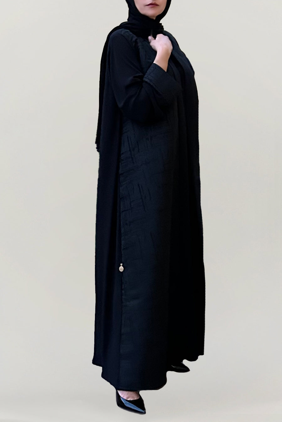 Modern Embellished Black Abaya