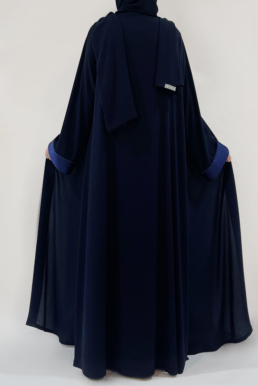 Detailed Navy Blue Colored Abaya