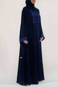 Detailed Navy Blue Colored Abaya