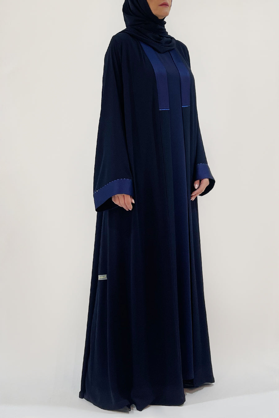 Detailed Navy Blue Colored Abaya