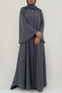 Beautiful Flowy Grey Colored Abaya