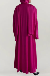 Chic Fuchsia Silk Abaya
