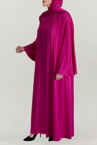 Chic Fuchsia Silk Abaya