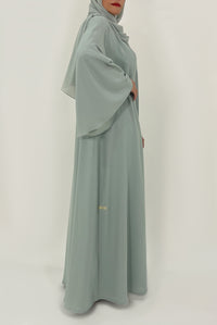Light Green Abaya - thowby - elegant abaya dubai