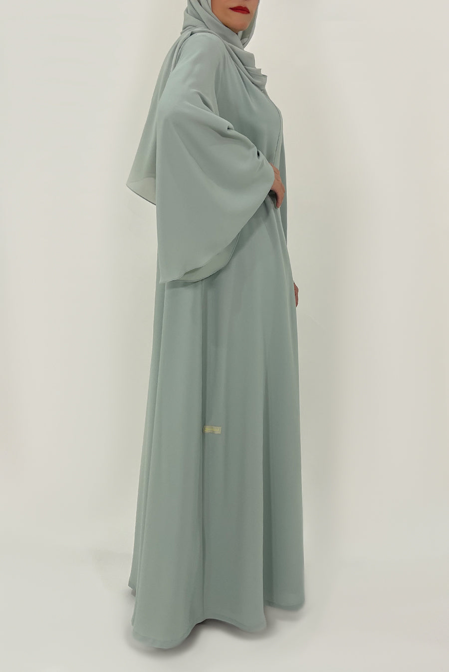Light Green Abaya - thowby - elegant abaya dubai