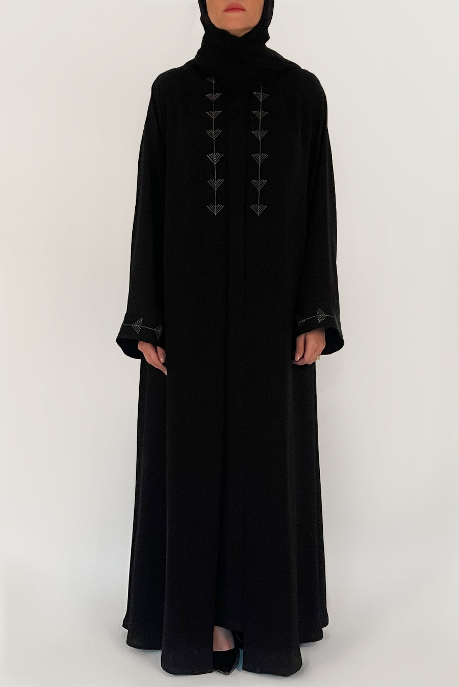 Embroidered Black Abaya