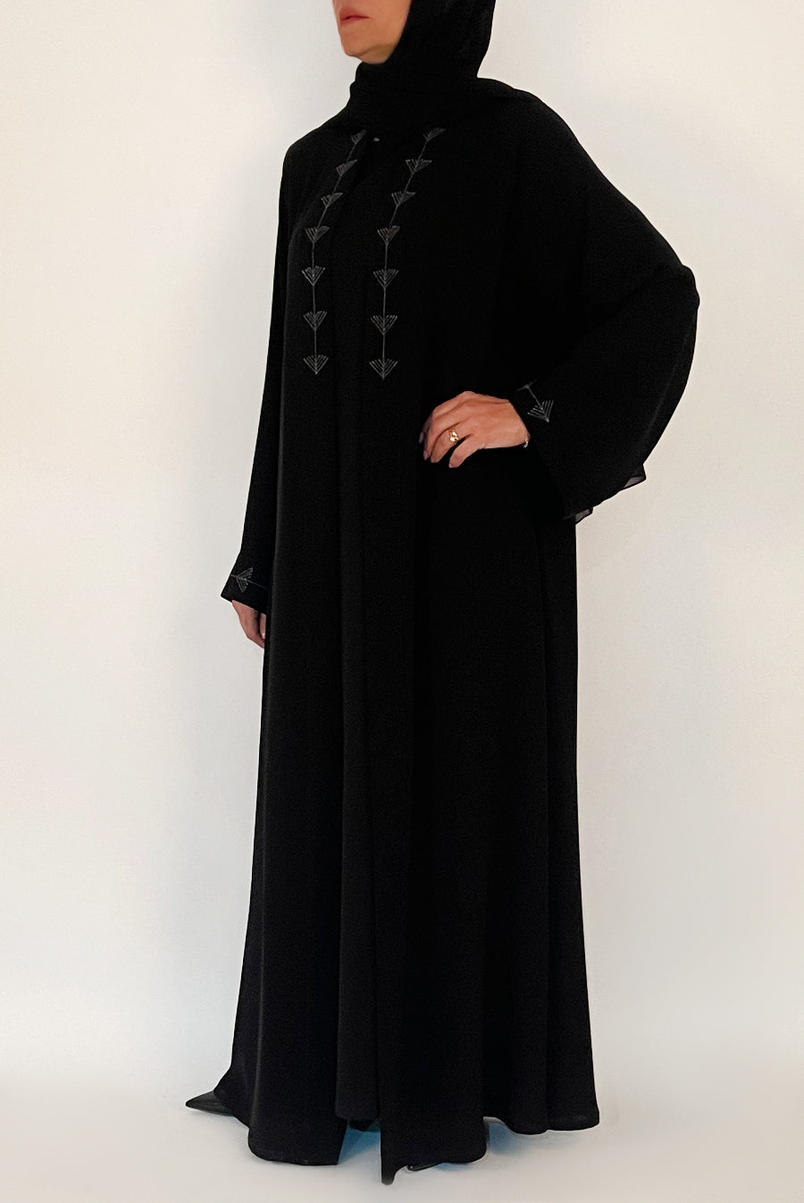 Embroidered Black Abaya