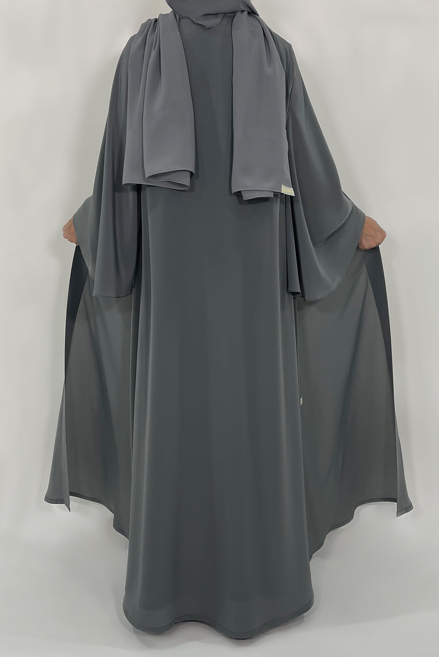 Stunning Plain Grey Colored Abaya