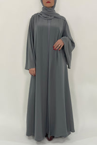 Stunning Plain Grey Colored Abaya