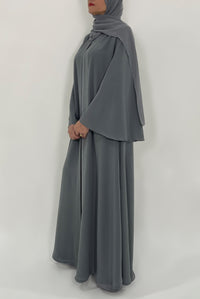 Stunning Plain Grey Colored Abaya