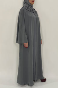 Stunning Plain Grey Colored Abaya