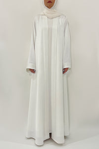 Classy Crushed White Abaya