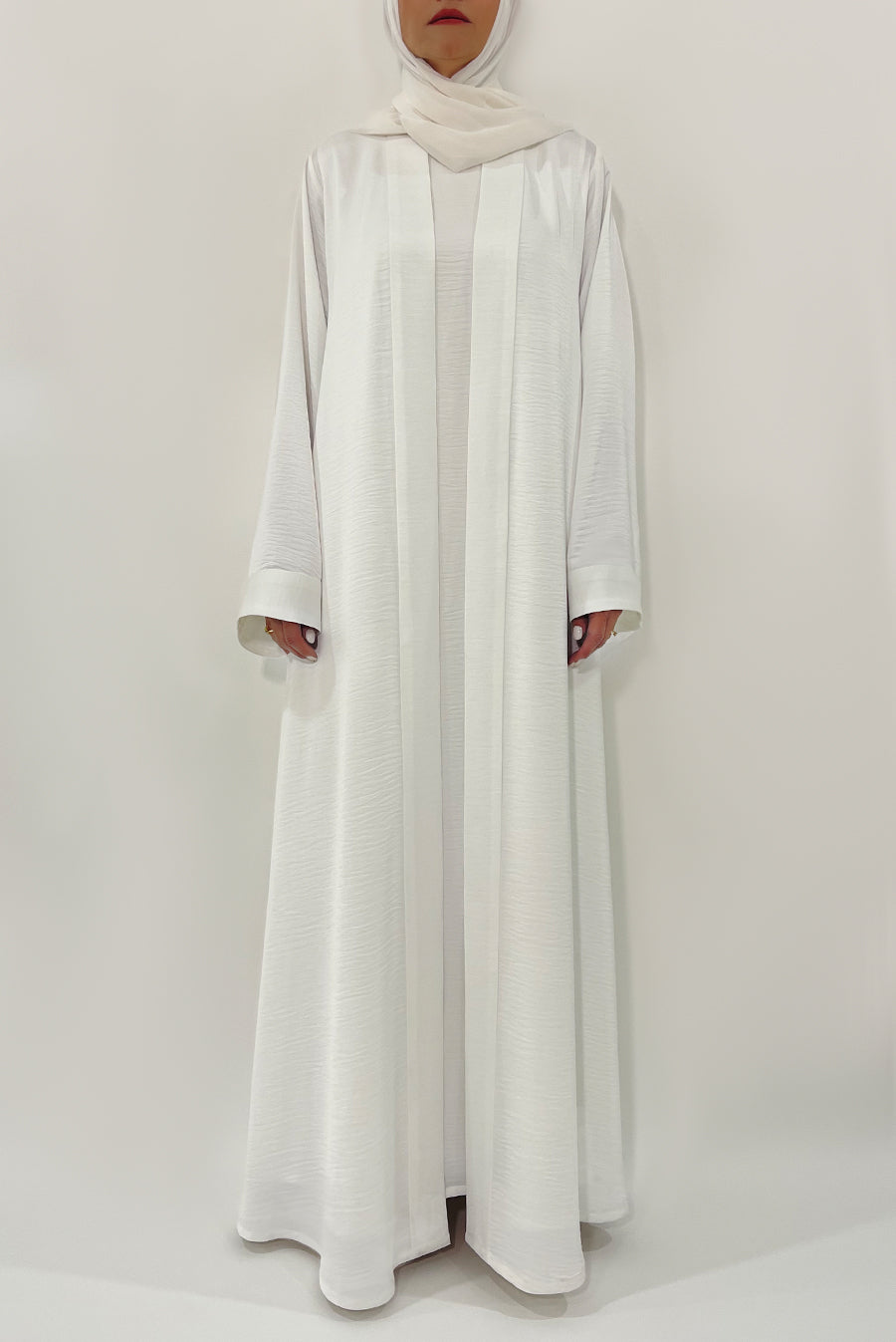 Classy Crushed White Abaya