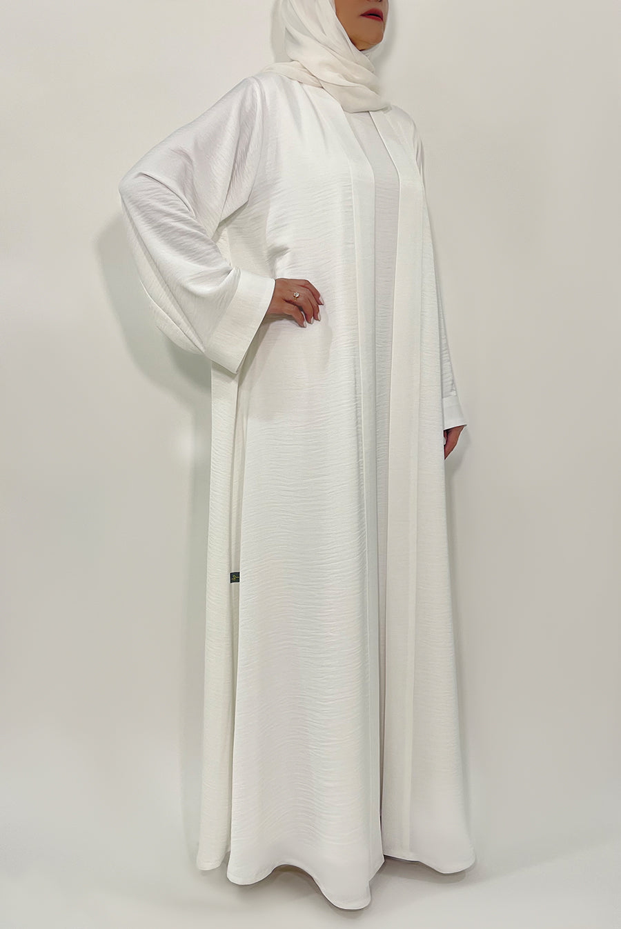Classy Crushed White Abaya