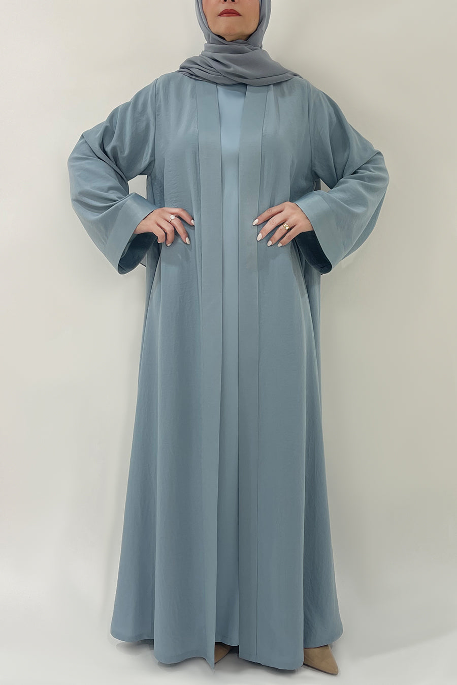 Vibrant Light Blue Colored Abaya