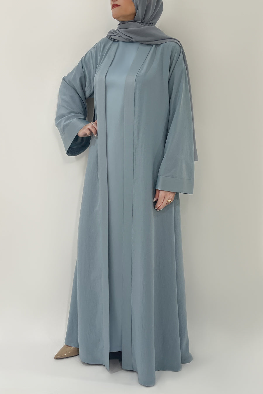 Vibrant Light Blue Colored Abaya