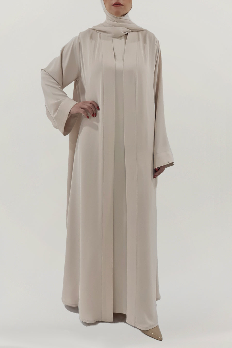 Elegant Off-White Colored Abaya