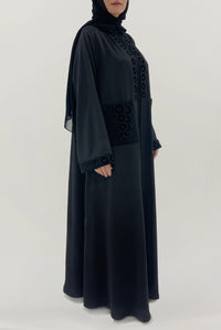 Velvet Detailed Black Abaya