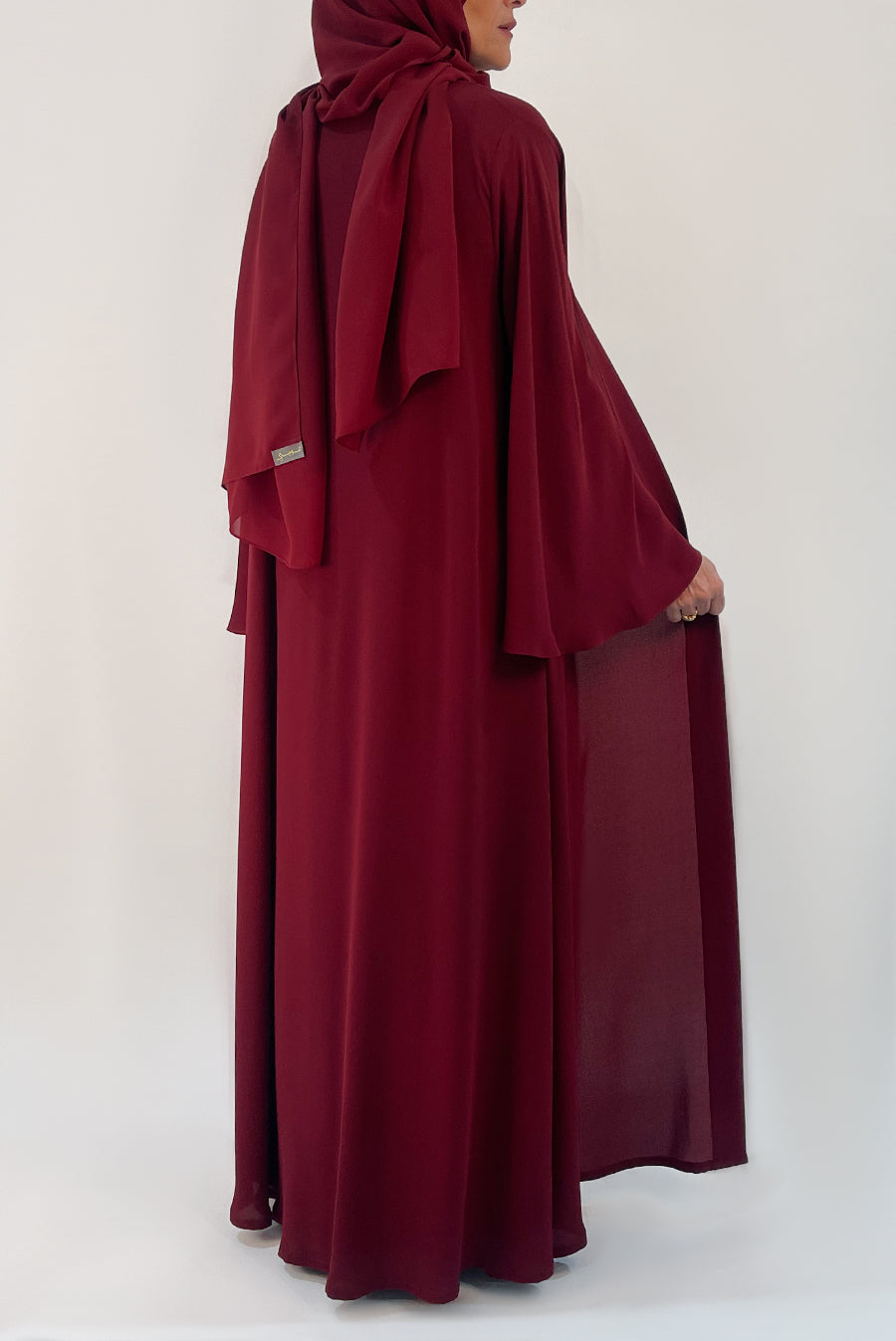 Vibrant Flowy Burgundy Colored Abaya
